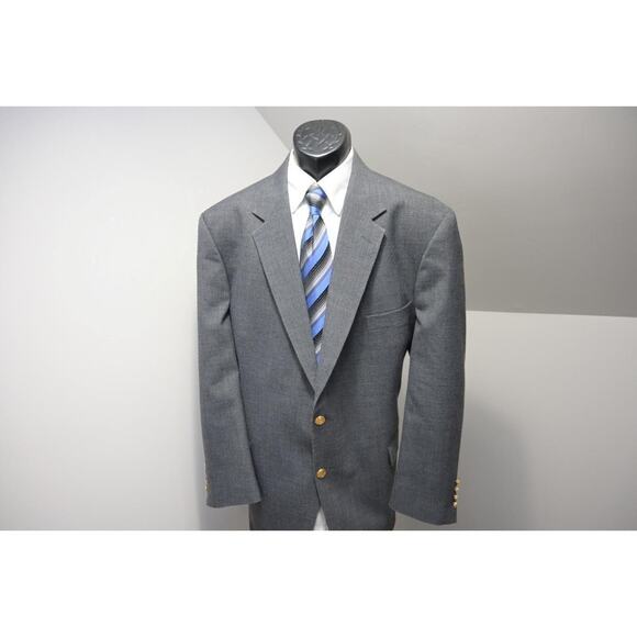 Wimbledon Of England Gold Button Blazer Sports Jacket Gray Mens Sz 48 R - Picture 1 of 13